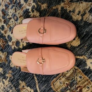 Bubble gum pink Kate Spade loafers.